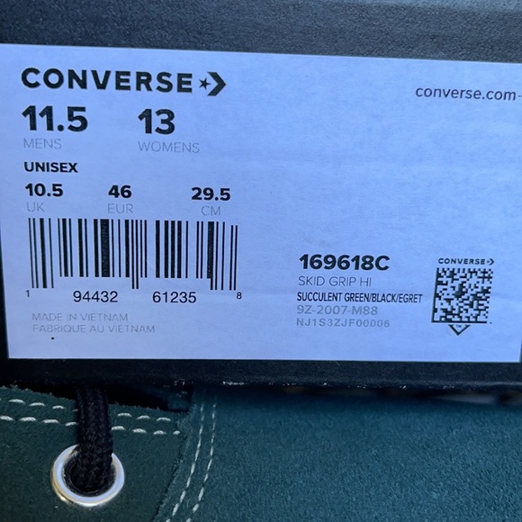 Converse Skid Grip Hi Succulent Green/Black/Egret MEN`S - Picture 16 of 16